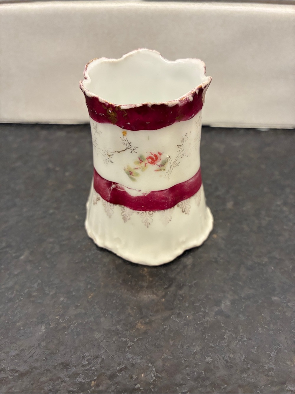 Vintage Victoria Carlsbad Austria Floral Porcelain toothpick holder